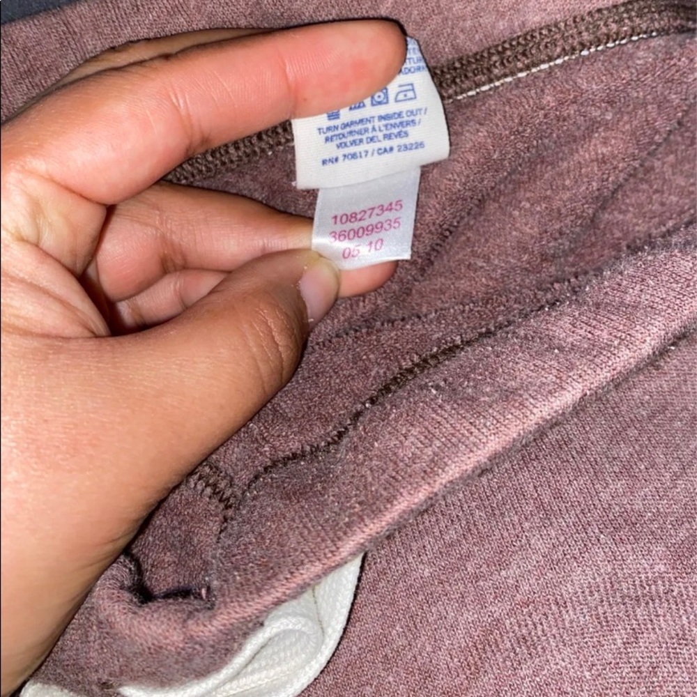 Pink boyfriend fit brown sweats